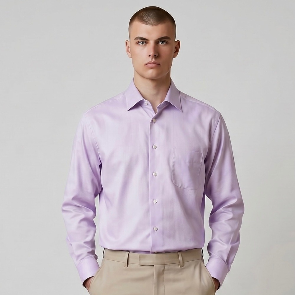 Eton Dress Shirt Mens 17.5 44 Lavender Purple Cotton Cambridge Classic Fit